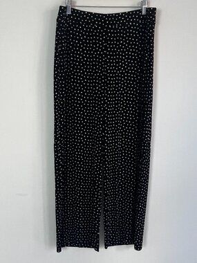 2/$30 Chicos Travelers Polka Dot Pants Black Tan 1 Regular